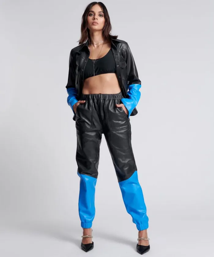Women STAND BY LEATHER TRACK PANTS One Teaspoon Bottoms Women STAND BY LEATHER TRACK PANTS One Teaspoon Bottoms