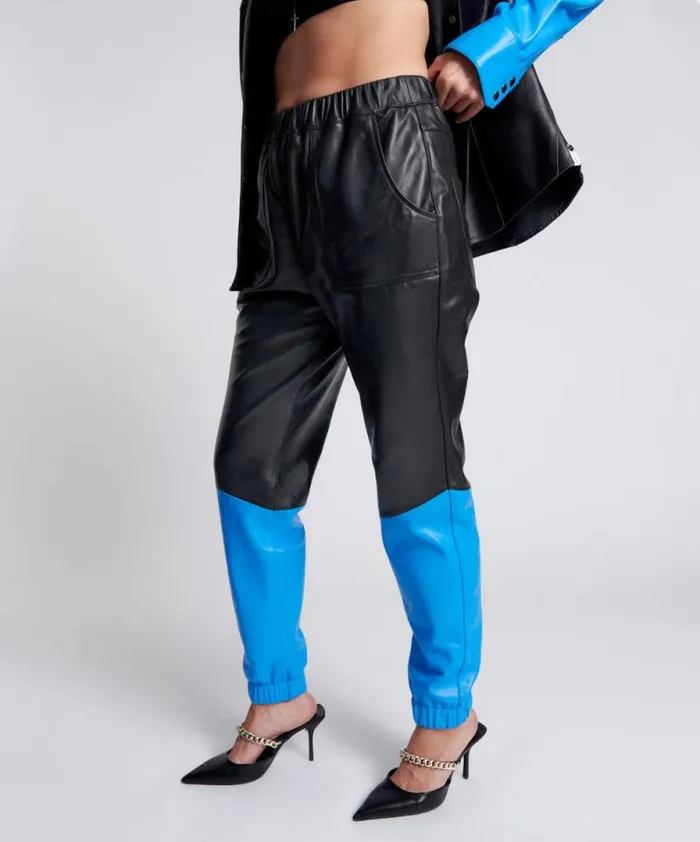 Women STAND BY LEATHER TRACK PANTS One Teaspoon Bottoms Women STAND BY LEATHER TRACK PANTS One Teaspoon Bottoms
