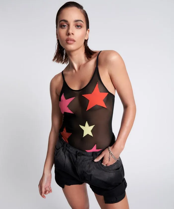 Women STAR GAZING MESH BODYSUIT One Teaspoon Intimates