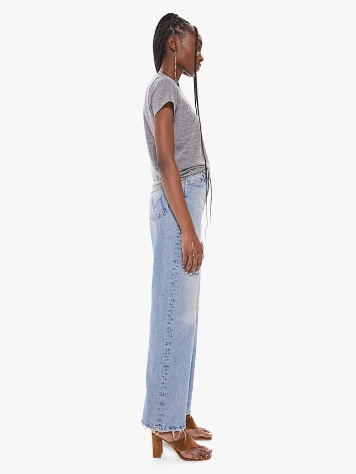 Women Straight Mother Denim High Waisted Tunnel Vision Sneak Lightpastel Blue