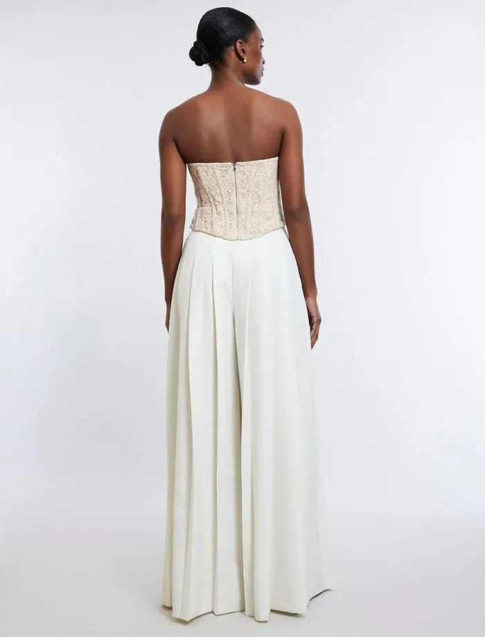 Women Strapless Bustier Top Champagne BCBG Tops Women Strapless Bustier Top Champagne BCBG Tops