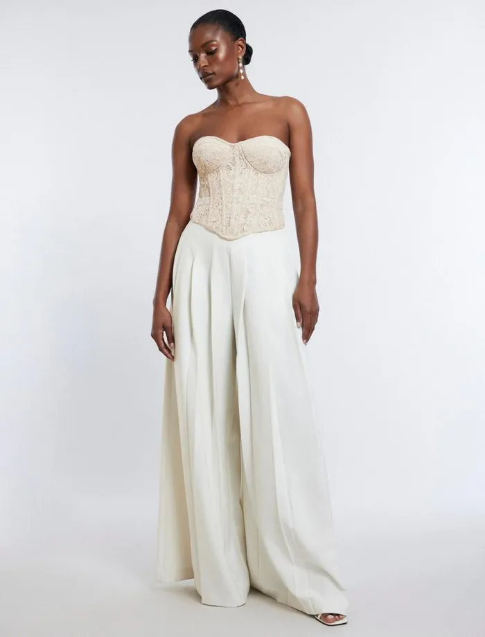 Women Strapless Bustier Top Champagne BCBG Tops Women Strapless Bustier Top Champagne BCBG Tops