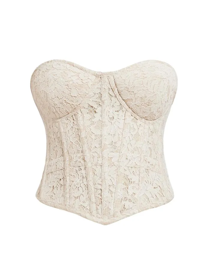 Women Strapless Bustier Top Champagne BCBG Tops Women Strapless Bustier Top Champagne BCBG Tops