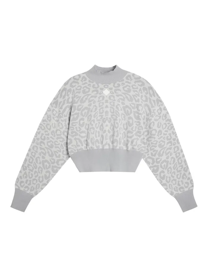 Women Sue Knitted Sweater Grey Leo Reflect JLindeberg Knitwear Women Sue Knitted Sweater Grey Leo Reflect JLindeberg Knitwear