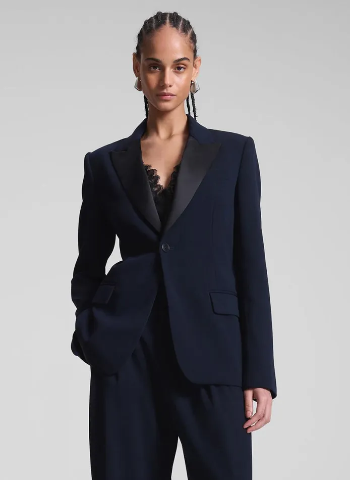 Women Suits ALC Brandon Tailored Tux Jacket Evening Blueblack