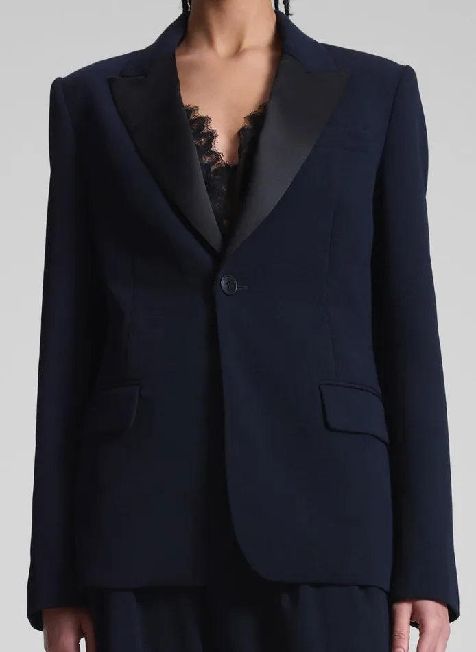 Women Suits ALC Brandon Tailored Tux Jacket Evening Blueblack