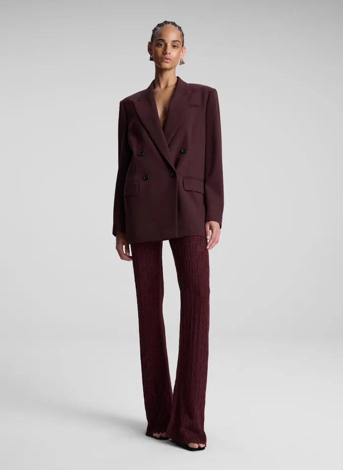 Women Suits ALC Calla Oversized Tailored Jacket Chocolate Plum