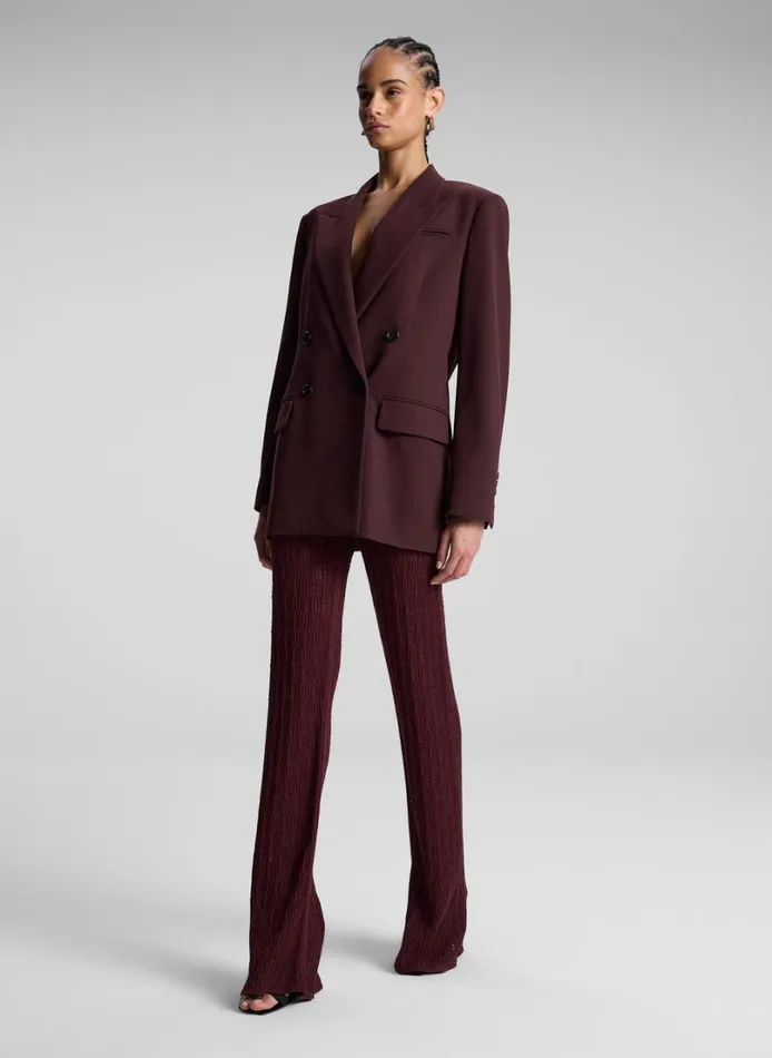 Women Suits ALC Calla Oversized Tailored Jacket Chocolate Plum