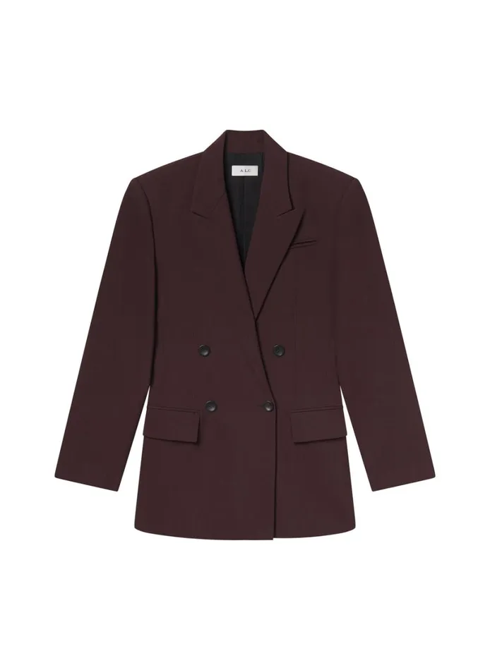 Women Suits ALC Calla Oversized Tailored Jacket Chocolate Plum