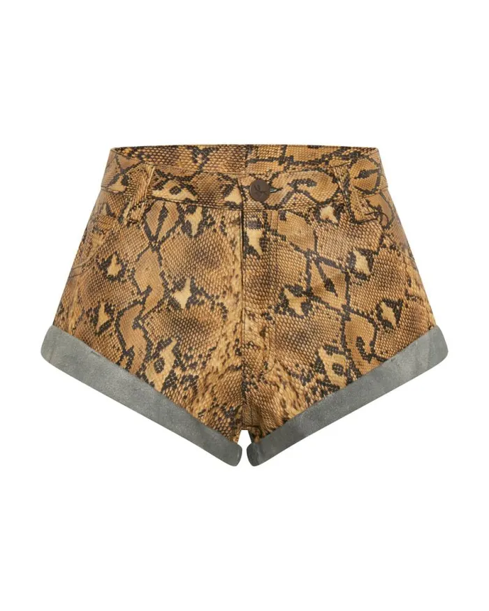 Women SUN SNAKE LEATHER BANDITS One Teaspoon Bottoms Women SUN SNAKE LEATHER BANDITS One Teaspoon Bottoms