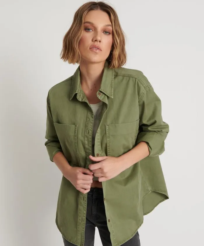 Women SUPER KHAKI SOHO SHIRT One Teaspoon Shirts