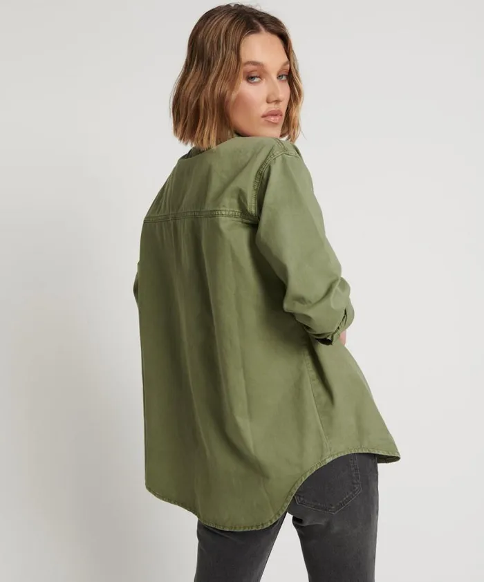 Women SUPER KHAKI SOHO SHIRT One Teaspoon Shirts Women SUPER KHAKI SOHO SHIRT One Teaspoon Shirts