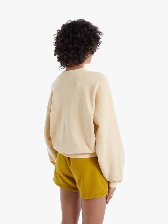 Women Sweatshirts Mother Denim The Loosen Up Crop Lightpastel Yellow