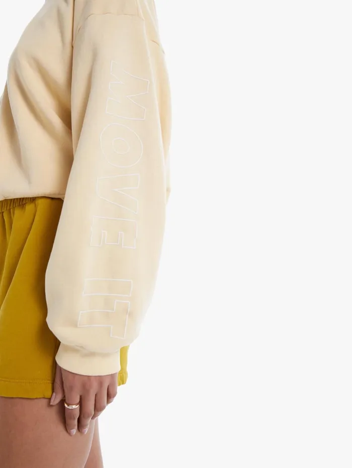 Women Sweatshirts Mother Denim The Loosen Up Crop Lightpastel Yellow