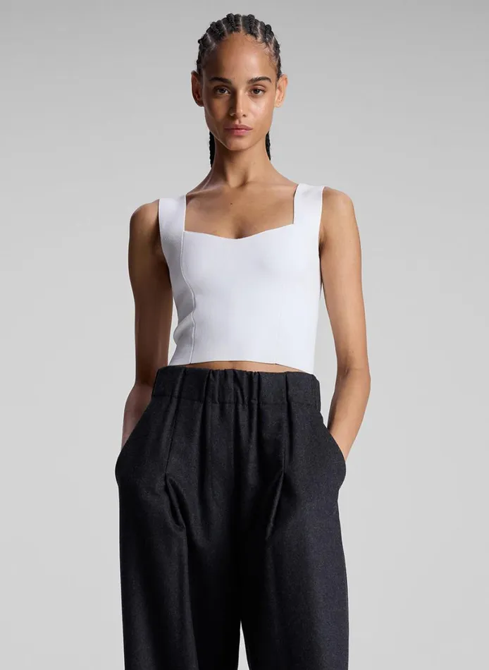 Women Tees and Tanks ALC Jordana Compact Knit Top White
