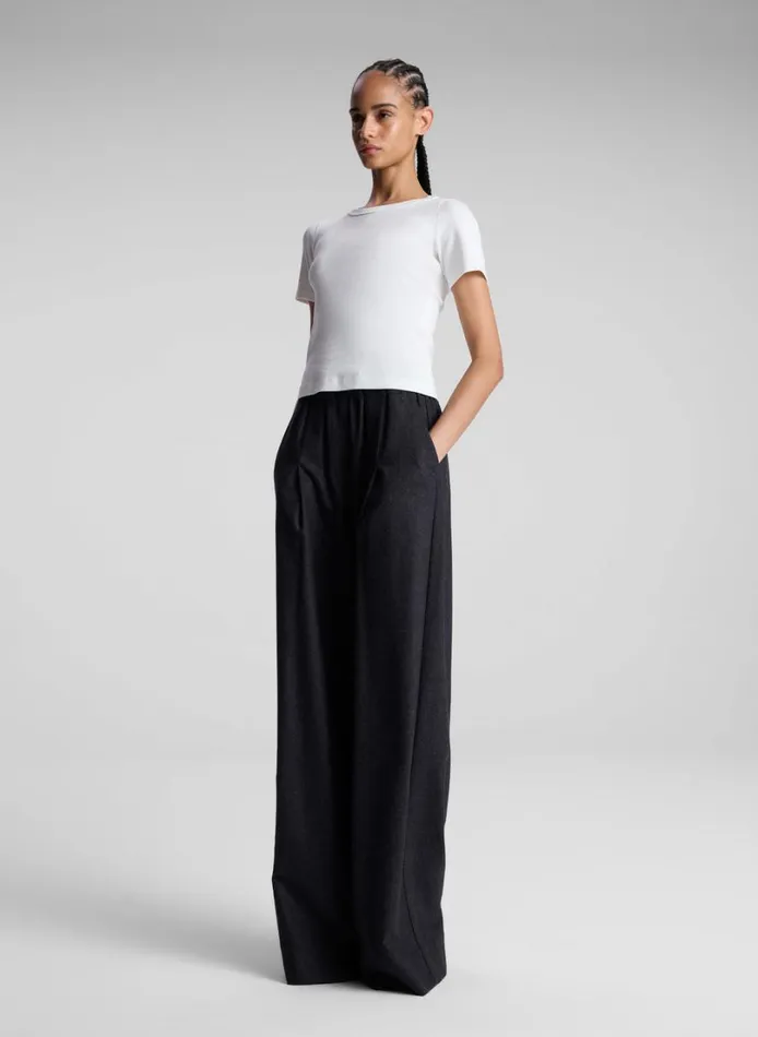 Women Tees and Tanks ALC Paloma Cotton Rib Baby Tee White