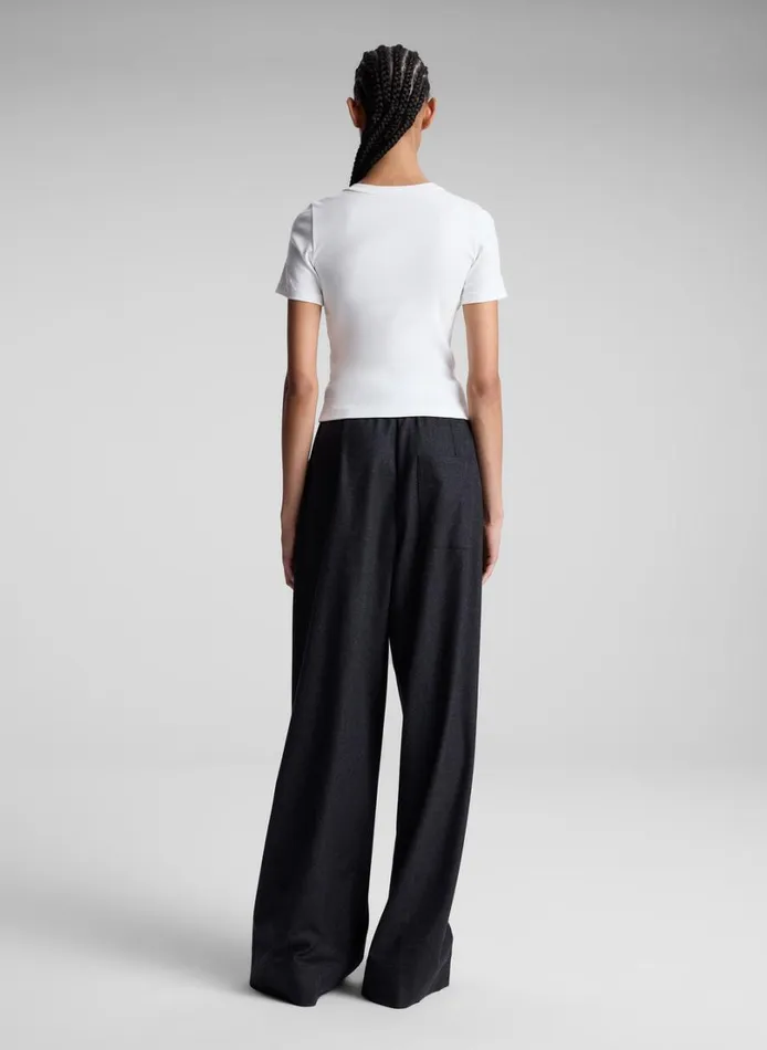 Women Tees and Tanks ALC Paloma Cotton Rib Baby Tee White