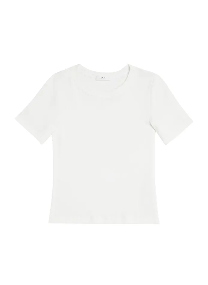 Women Tees and Tanks ALC Paloma Cotton Rib Baby Tee White