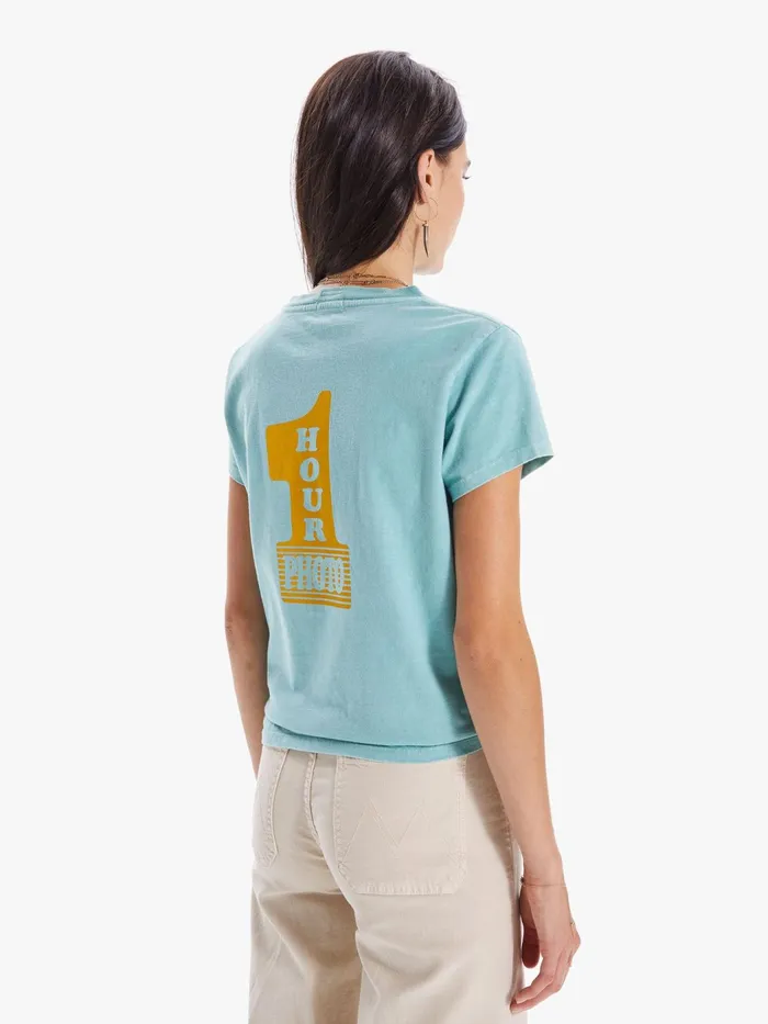 Women Tees Mother Denim The Boxy Goodie Goodie Teal