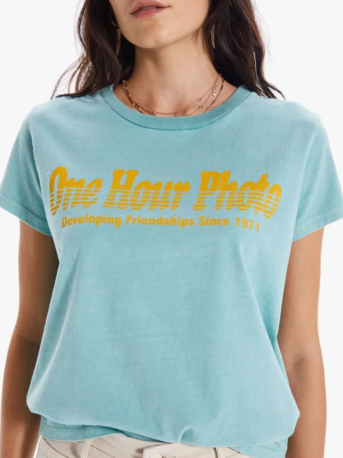Women Tees Mother Denim The Boxy Goodie Goodie Teal