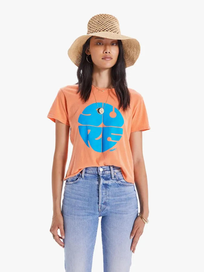 Women Tees Mother Denim The Rowdy Cutoff Pink