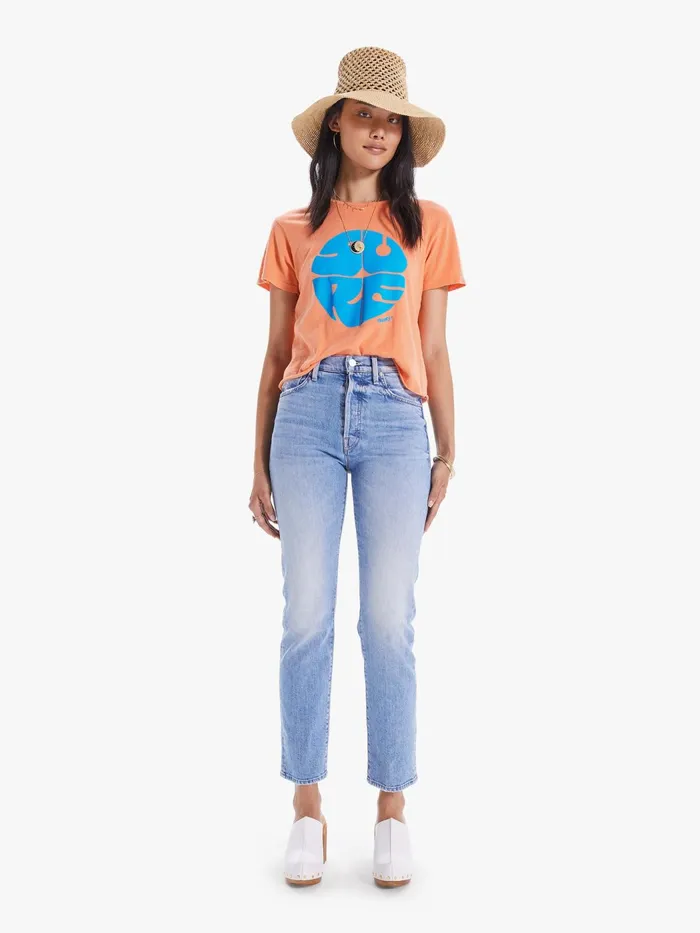 Women Tees Mother Denim The Rowdy Cutoff Pink
