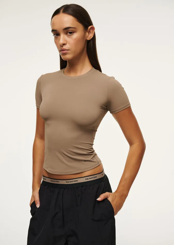 Women Tees PE Nation FOUNDATION SHORT SLEEVE TEE IN FOSSIL