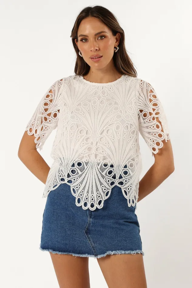 Women Tees Petal and Pup Sabina Top White