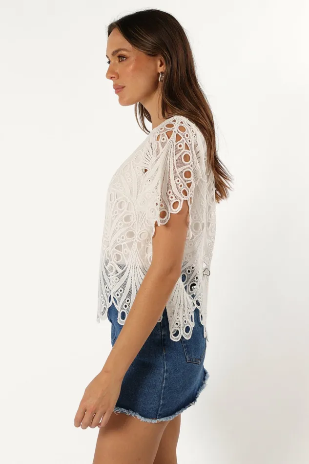Women Tees Petal and Pup Sabina Top White