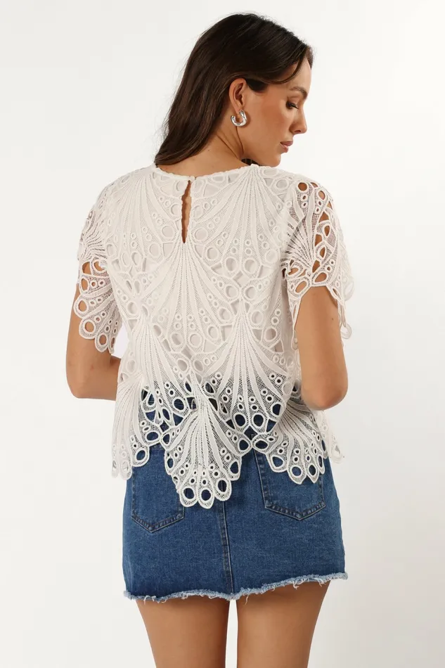 Women Tees Petal and Pup Sabina Top White