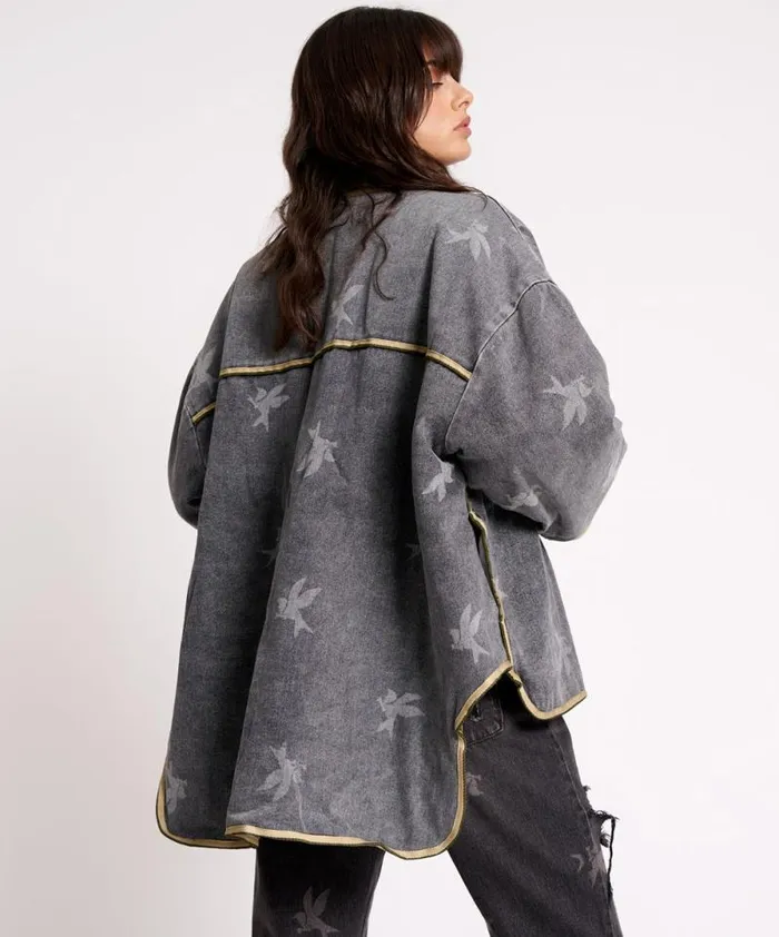 Women THE BOWER REVERSIBLE QUILTED DENIM JACKET One Teaspoon Jackets