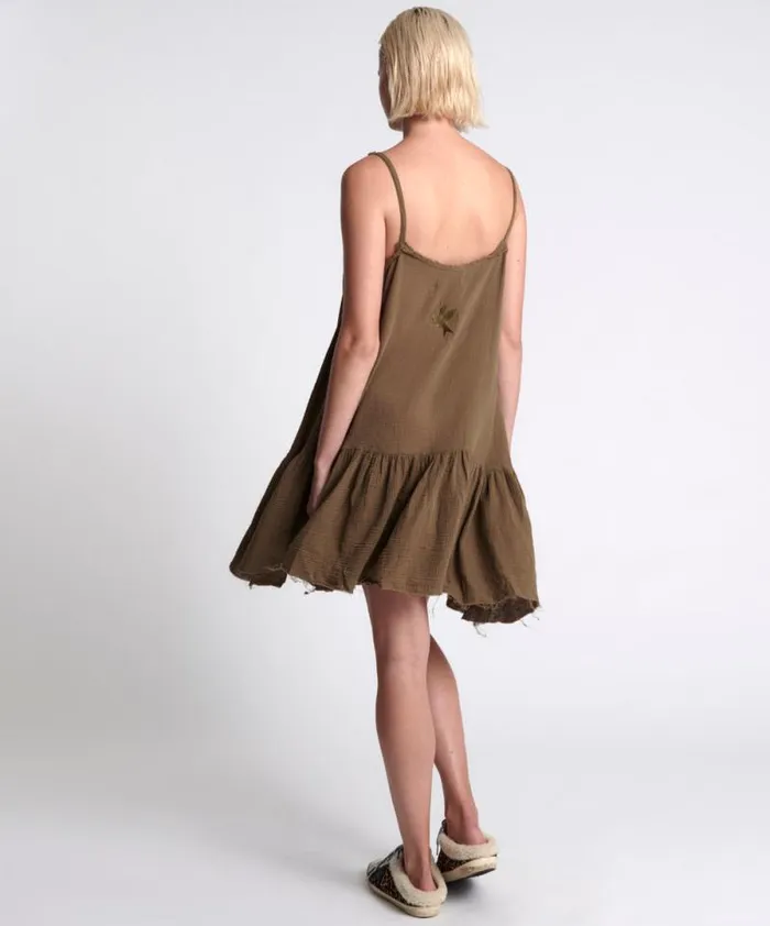 Women THE ICON WASHED KHAKI MUSLIN DRESS One Teaspoon Mini Dresses Women THE ICON WASHED KHAKI MUSLIN DRESS One Teaspoon Mini Dresses
