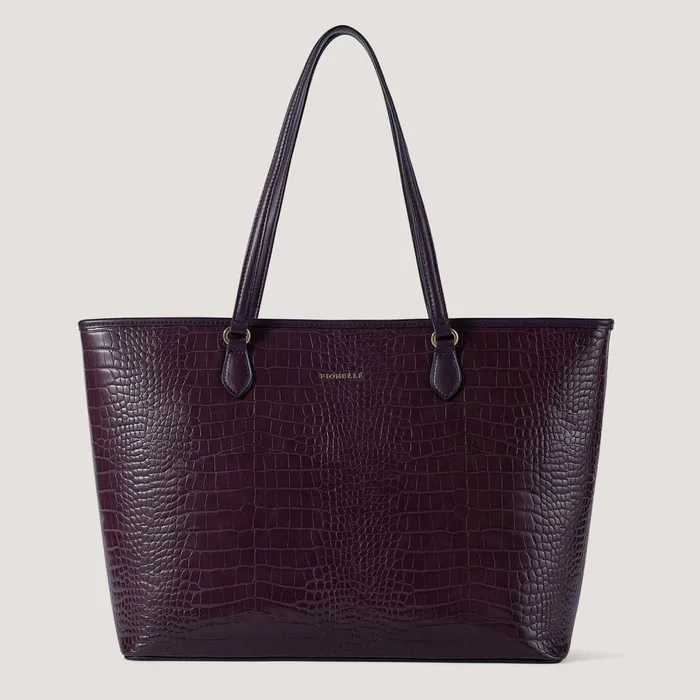 Women Thea Tote Bag Burgundy Croc Fiorelli Tote Bags