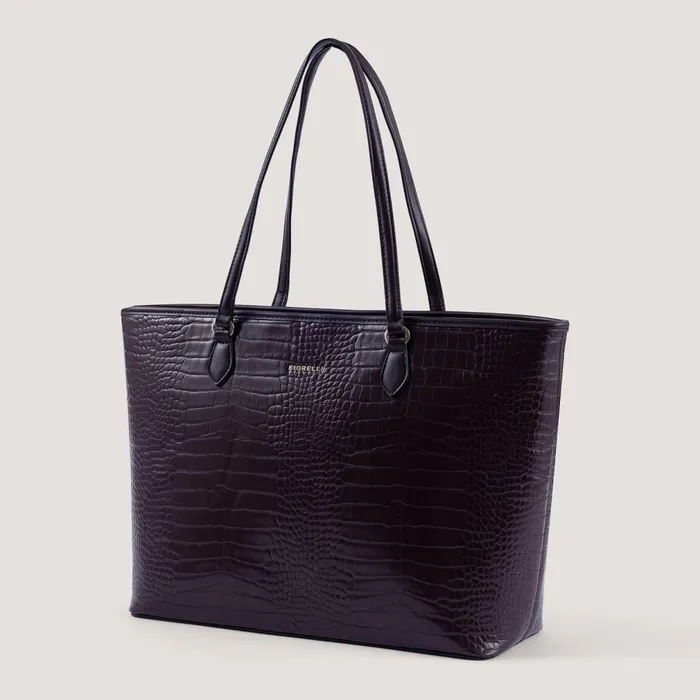 Women Thea Tote Bag Burgundy Croc Fiorelli Tote Bags