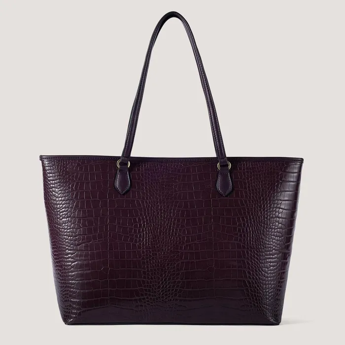 Women Thea Tote Bag Burgundy Croc Fiorelli Tote Bags