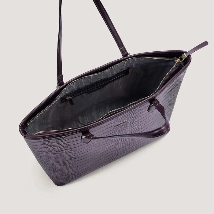 Women Thea Tote Bag Burgundy Croc Fiorelli Tote Bags