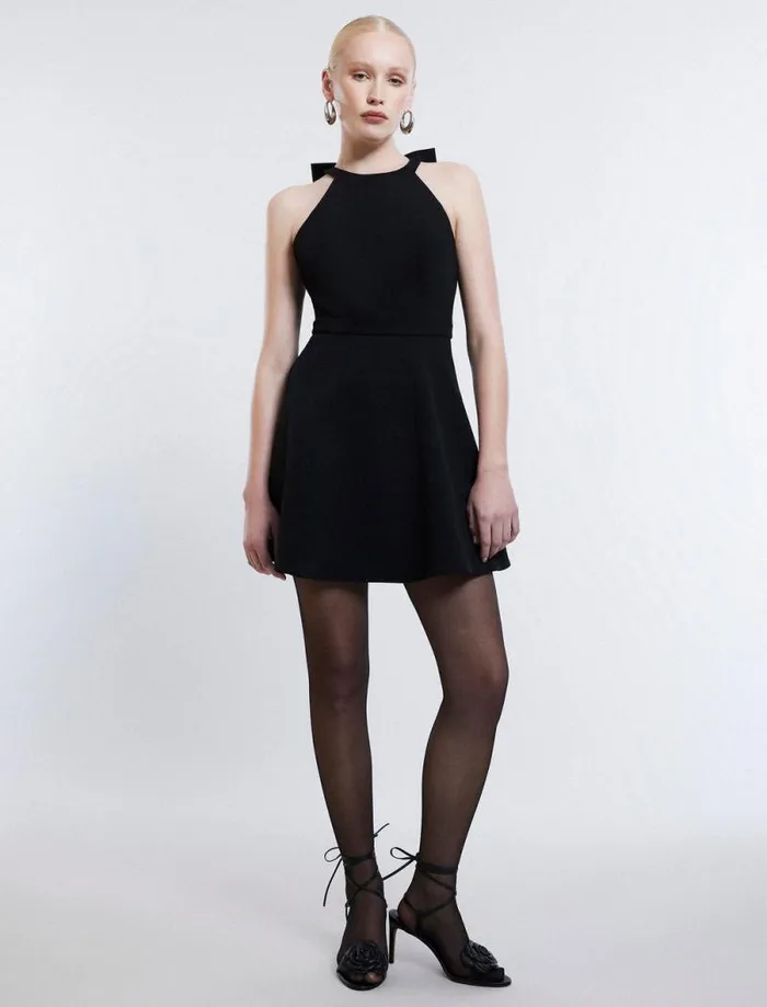 Women Toni Halter Mini Dress Black BCBG Dresses
