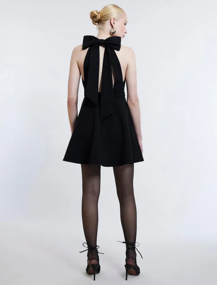 Women Toni Halter Mini Dress Black BCBG Dresses Women Toni Halter Mini Dress Black BCBG Dresses