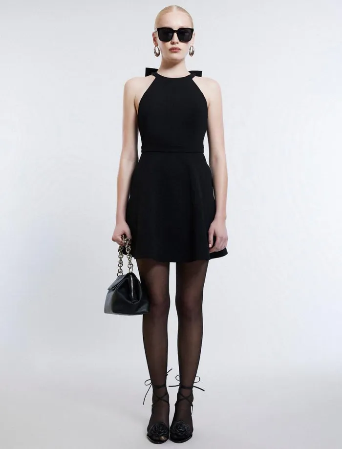 Women Toni Halter Mini Dress Black BCBG Dresses Women Toni Halter Mini Dress Black BCBG Dresses