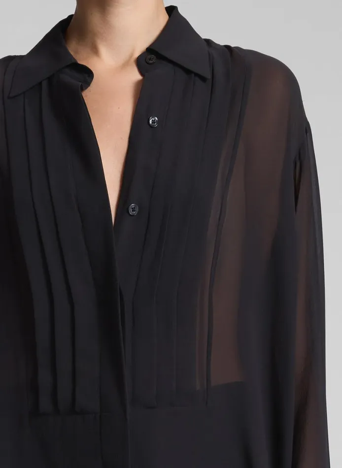 Women Tops ALC Camden Tux Silk Top Black