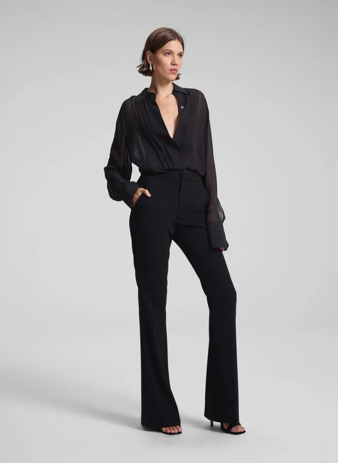 Women Tops ALC Camden Tux Silk Top Black