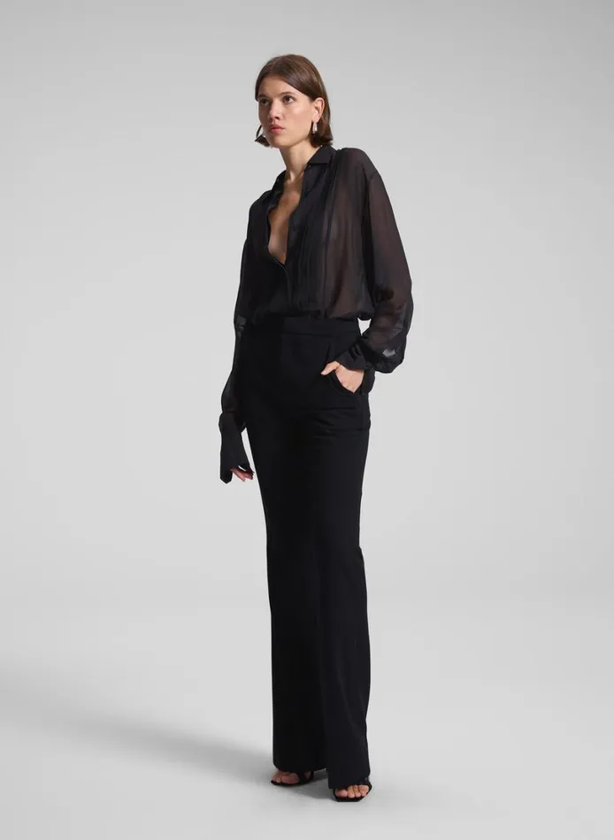Women Tops ALC Camden Tux Silk Top Black