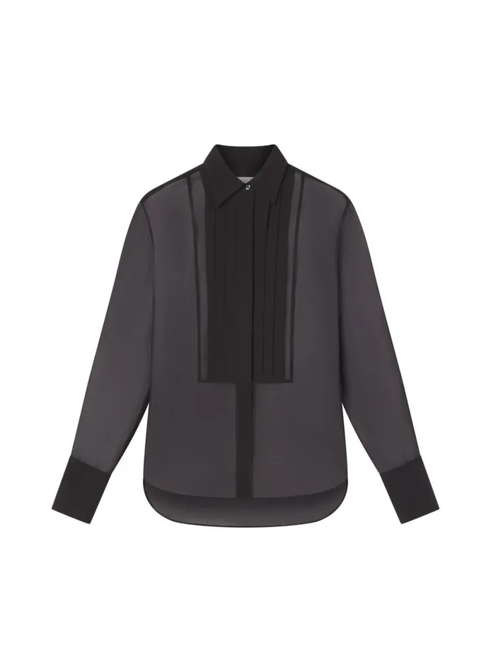 Women Tops ALC Camden Tux Silk Top Black