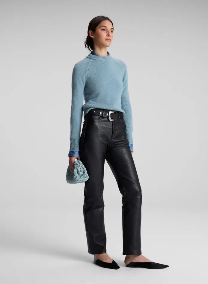 Women Tops ALC Frankie Wool Cashmere Crew Neck Sweater Zenith Blue