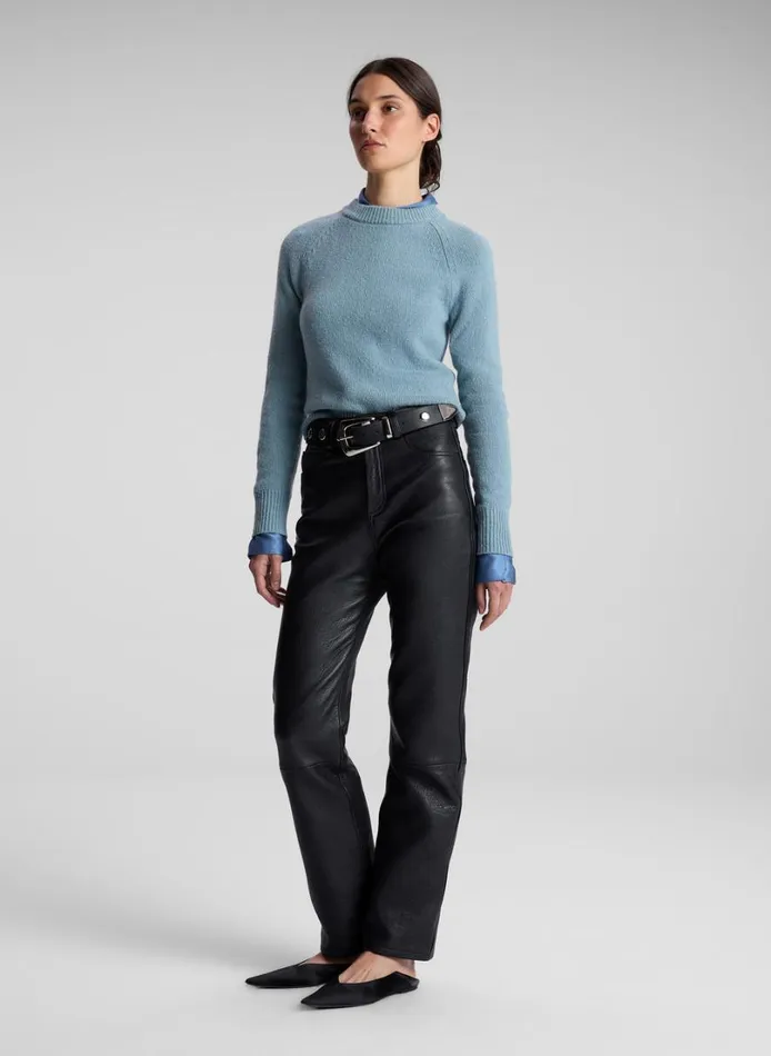 Women Tops ALC Frankie Wool Cashmere Crew Neck Sweater Zenith Blue