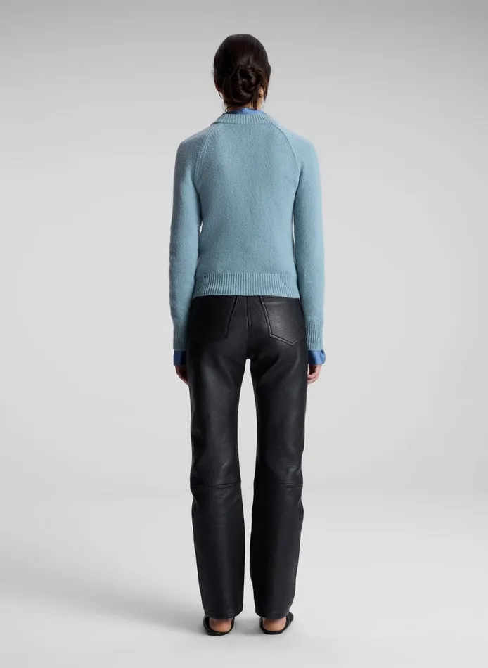 Women Tops ALC Frankie Wool Cashmere Crew Neck Sweater Zenith Blue