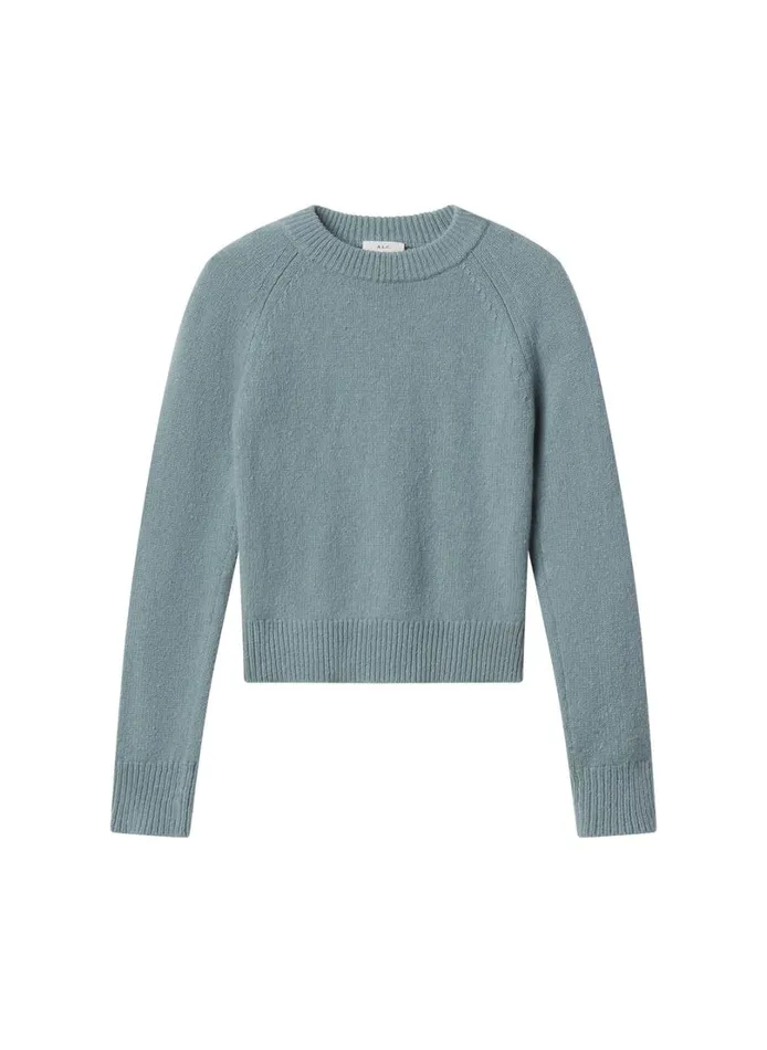 Women Tops ALC Frankie Wool Cashmere Crew Neck Sweater Zenith Blue
