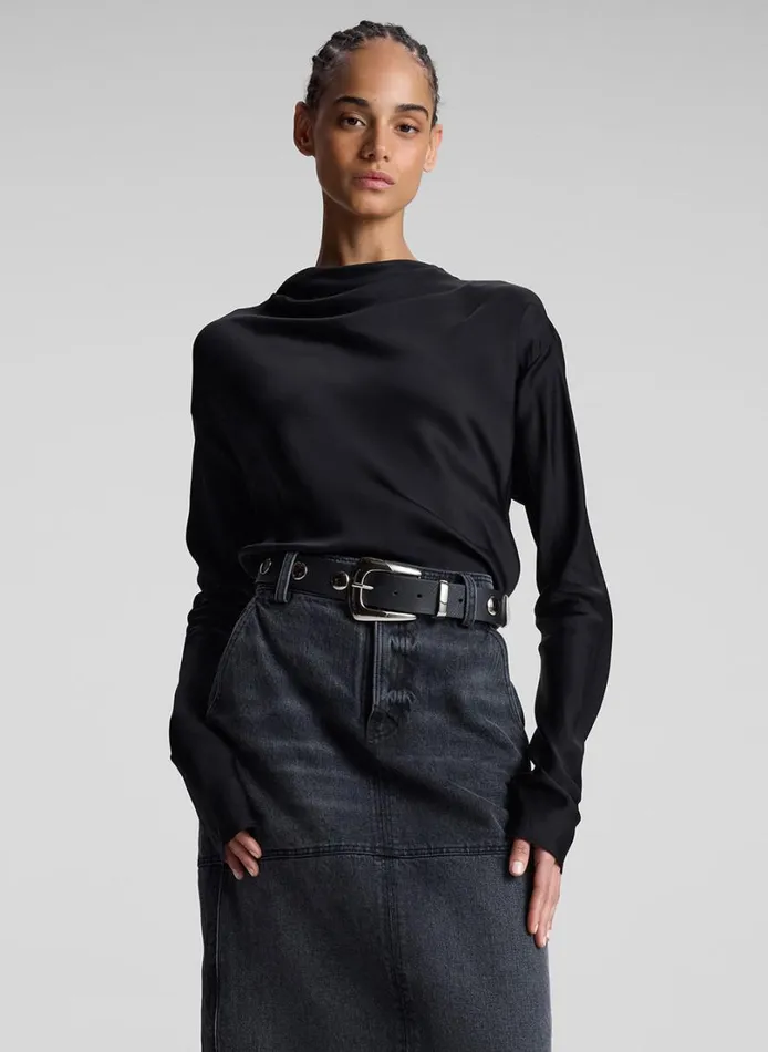 Women Tops ALC Georgia Satin Top Black