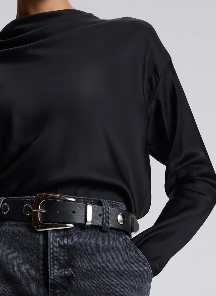 Women Tops ALC Georgia Satin Top Black