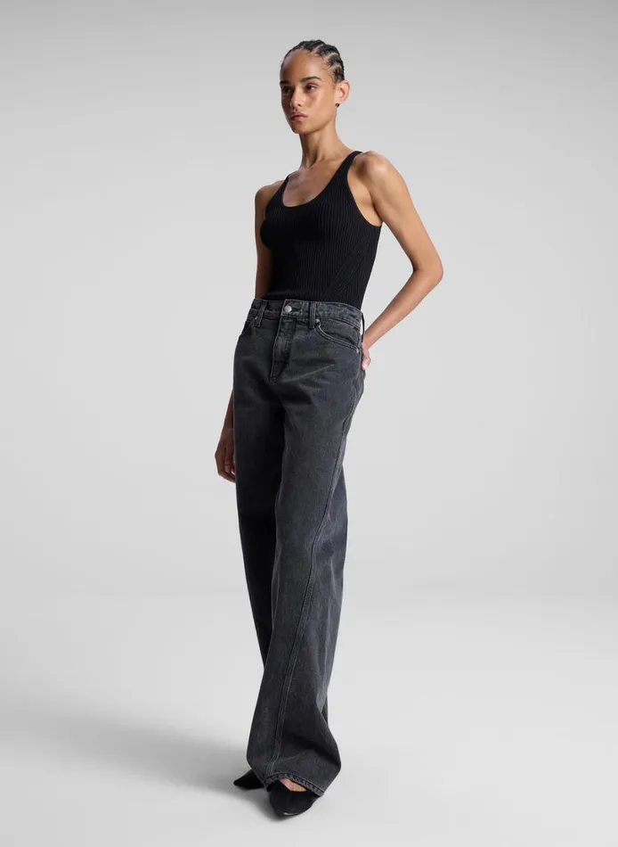 Women Tops ALC Lucy Ribbed Bodysuit Black